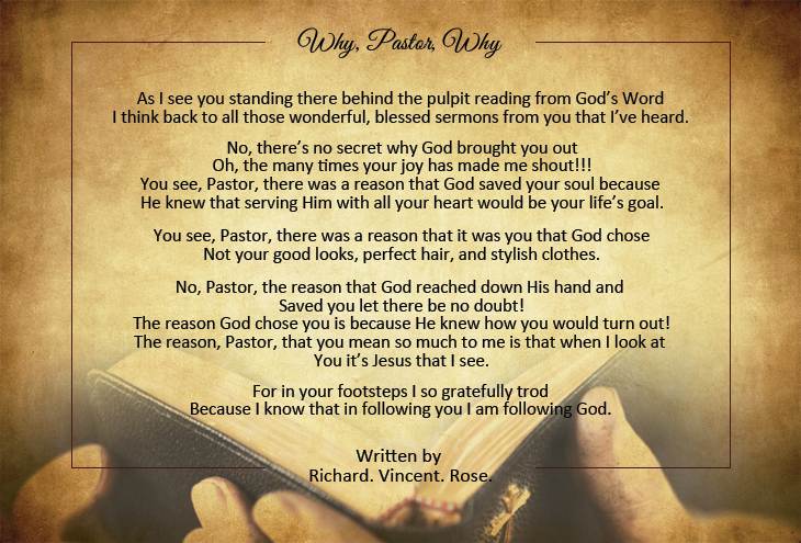 Pastor Appreciation Poems 